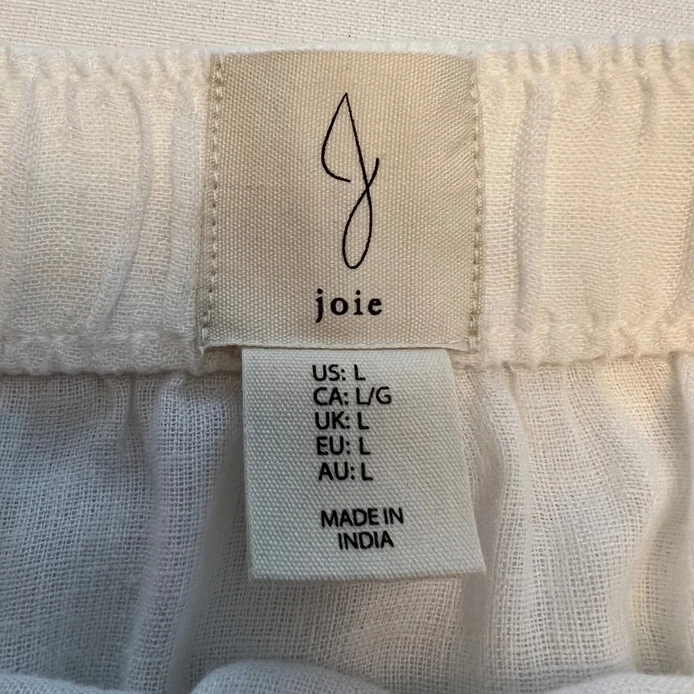 Joie White Linen Blend High Slit Resort Euro Summer Swim Cover Midi Skirt Size L
